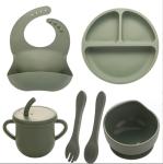 Silicone Feeding Set Food Grade Baby Silicone Tableware Set for Toddler Children
