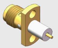 China 2 hole Flange Mount SMA Female RF Coaxial Microstrip Connector up to 18GHz wholesale