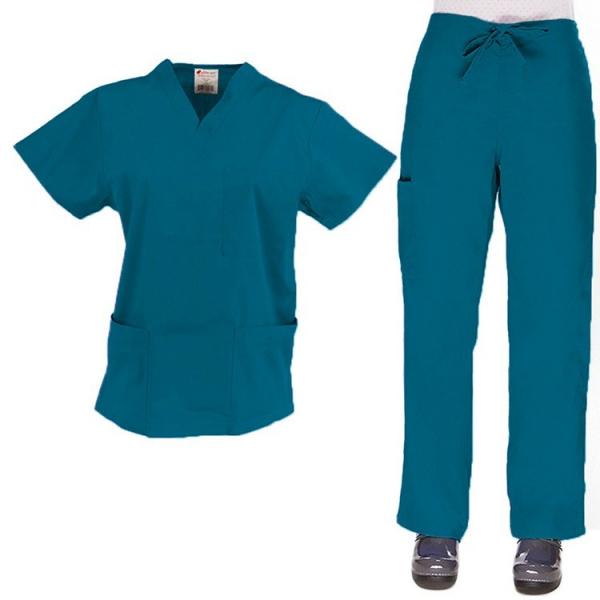 Quality Fashionable Disposable Scrub Suits , Super Soft SMS Navy Blue Nursing Scrubs for sale