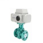 Full Lined Ceramic Flanged Motorized Ball Valve For Acid Waste Water