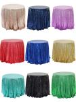 Customized Polyester Sequins Hotel Banquet Table Cloth