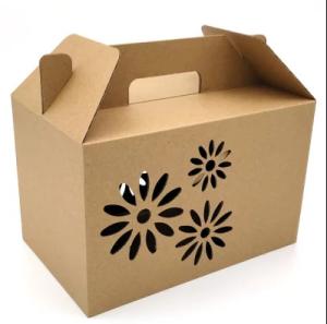 China Recycled Corrugated Packaging Box Brown Kraft Hollow Carved Design Gift Packaging Box wholesale