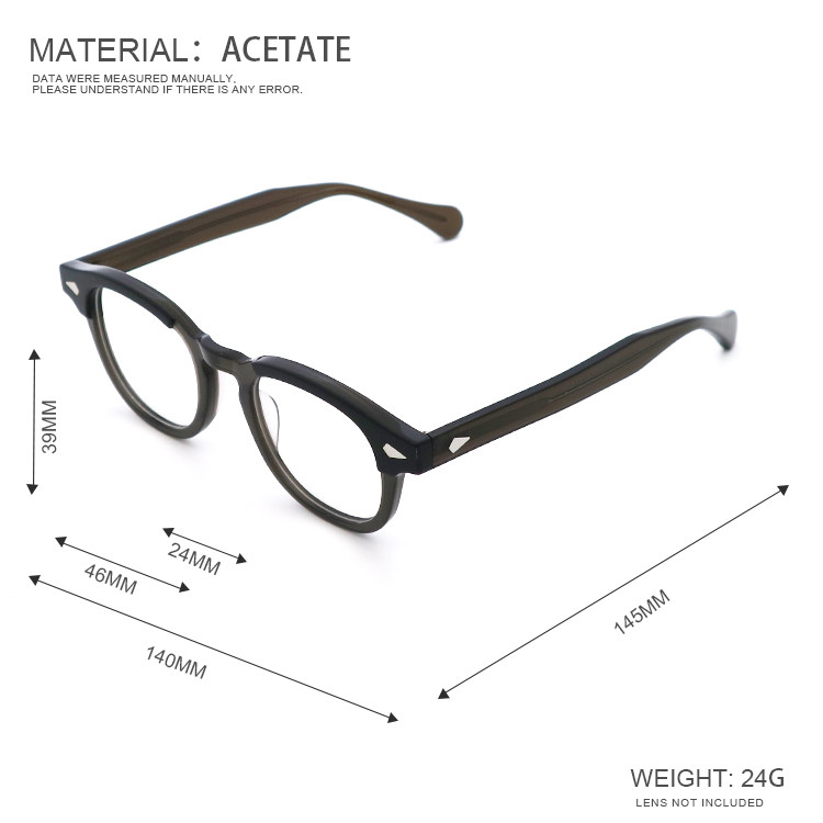 Custom Classic Acetate Glasses Colored Full-Rim Fashion Individuality