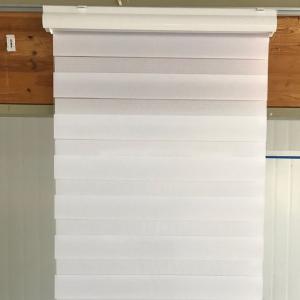 China Double Window Cordless Curtain Blinds Zebra Roller Shades Two Layers Anti UV wholesale