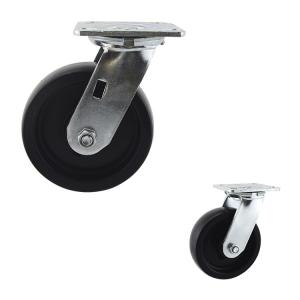 China 6 Inch Black PP Wheel Swivel Heavy Duty Casters No Brakes wholesale