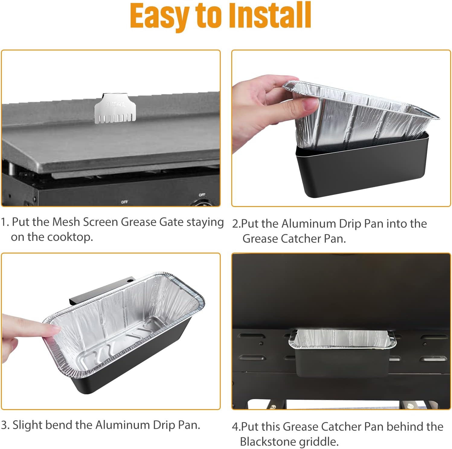 Drip Pans and Stainless Steel Mesh Screen Grease Catcher Pan for Blackstone Griddles