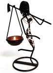 Creative Iron African Girl Candle Holder for Home Decoration