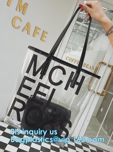 popular big handbags PVC printing women bag, Shoulder Bags Popular Women Beach