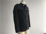Black Color Cavalry Twill Mens Medium Trench Coat 4 Pockets Button Through