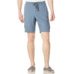 Men'S Cotton Linen Blend Cargo Shorts 9.5 Inch Inseam Shorts Drawstring Button