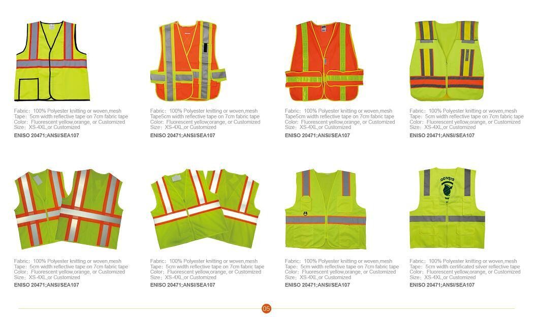 Customized Yellow Reflective Vest Hi Vis 100% Polyester High Visibility Vest