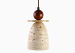 Yellow travertine wooden pendant lamp bedroom for home decorator interior stone