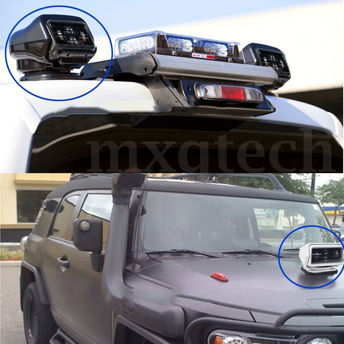 7 Inch 4800lm 12V 60W Marine Boat Rotating Remote Control Spotlight Searchlight Light Car Bulb