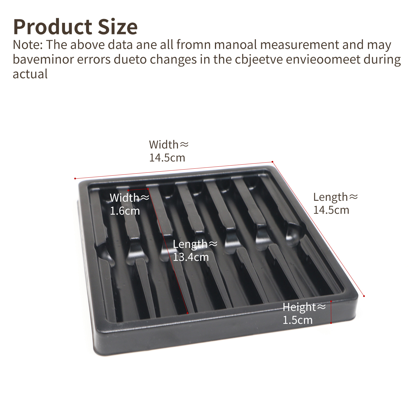 Custom Black PS Vacuum Formed Pen Tray Blister Packaging Insert with Multiple Slots
