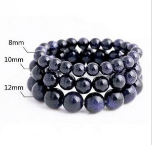 China Blue sandstone natural crystal bracelet Wishing star stone lovers hand string bracelet on sale