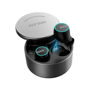 China round shape V5.0 TWS headphones Quality Wireless Blue tooth Dual Earphones In-Ear Strereo Headset with Charing box wholesale