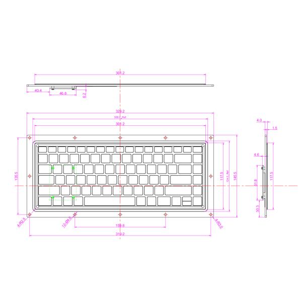 86 Keys IP65 Scissor Switch Industrial Plastic Keyboard