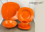 11" 8.75" Plate Porcelain Glazed Dinnerware Sets 20 Piece 220ml