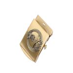 Gold Plating 30MM Metal Belt Buckle With Brand Logo Zinc Alloy