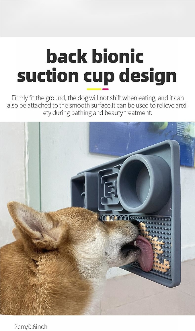 Dog Licking Mat Slow Food Bowl Food Grade Silicone With Suction Cup Pet Bowl