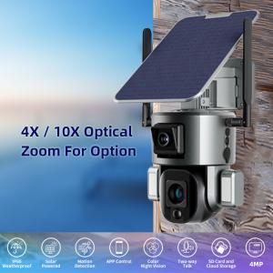 China 10X Optical Zoom Dual Lens Security Camera IP65 Outdoor Solar 4G CCTV Camera wholesale