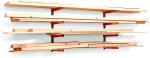 Wall Mount Wood Organizer Lumber Storage Metal Rack with 4-Level for Indoor and