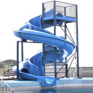 China Cyclone Swimming Pool Water Slide One Piece Fiberglass Blue Color For Aqua Park on sale