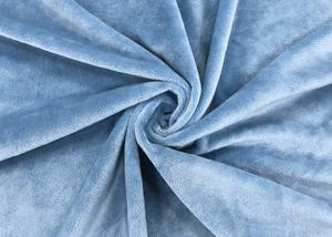 China 210GSM Soft Plush Toy Fabric 100% Polyester Warp Knitted Blue Color wholesale