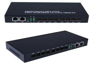China Gigabit Ethernet Fiber Switch 1.25Gbps 8 SFP Fiber Ports And 2 RJ45 Ports wholesale