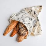 Satin Strings Screen Printing Organic Cotton Bread Drawstring Bag