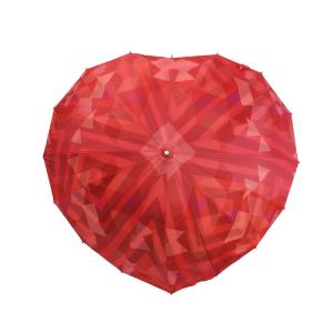 China creative double layer special heart wedding umbrella Custom Size Heart Shape Fiberglass Wedding Umbrella for Bride wholesale