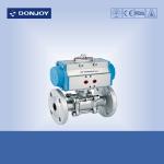 Pnuematic JIS-Flanged 3 PCS industrial full port Ball valve With flange