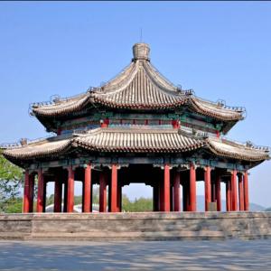 China Traditional Grey Clay Roof Tiles Big Cooling Kiosk Pavilion Chinese Style wholesale