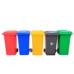 Green HDPE Plastic Wheel Dustbin 100L 120L Outdoor Plastic Dustbin