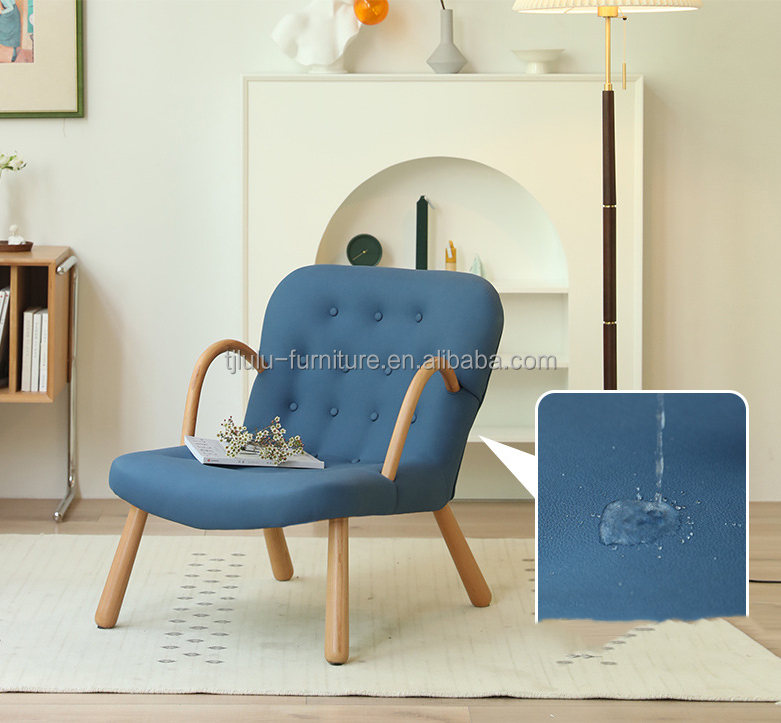 Armrest Nordic Lounge Wood Sofa Leisure Chair Solid Wood Artificial Lamb Wool Sofa Chair With Armrest Customized Designs