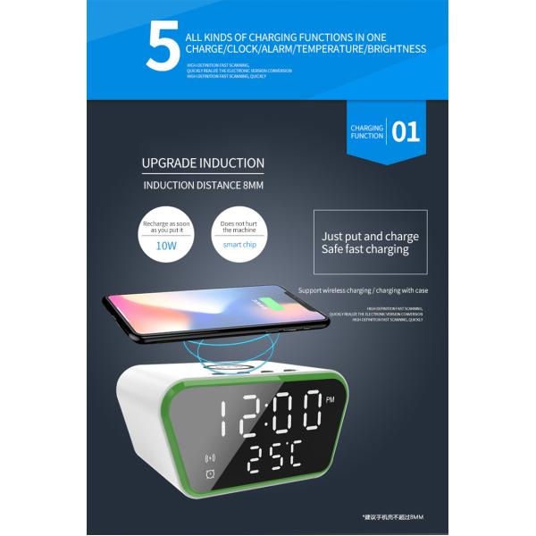 Oem Qi Wireless Charger Clock