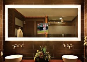 China 6mm Copper Free Mirror , High Grade Silver Bathroom Mirror With Safety Film wholesale