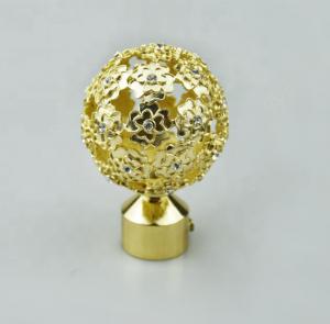 China Golden Ball Cap Curtain Rods Finials Luxury Style For Restaurants Hotels on sale