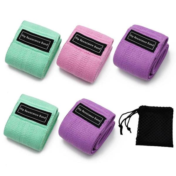 Durable Hip Circle Resistance Band / Yoga Anti Slip Exercises Braided Elastic
