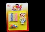 Tearless Colorful Spiral Birthday Candles Sets With Flower Holder And Number