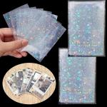 Custom Clear Holographic Card Protective Sleeves 66x91mm Sports Card Plastic
