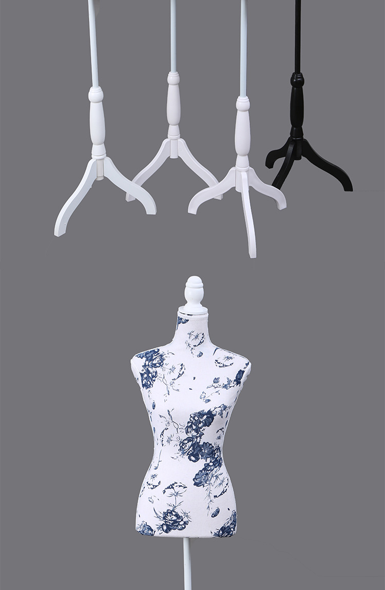 Factory direct sales foam cloth female model clothing display props bust printed linen cloth pin-inserable cloth