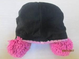 China Super cute/lovely girls hat--100% acrylic yarn--pompom hat with fleece lining wholesale