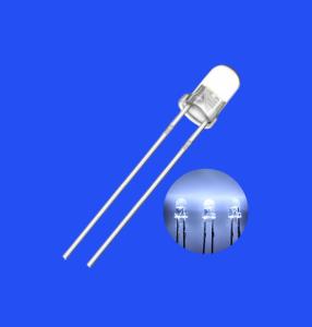 China 0.2W Highlighted 3mm 7000-9000K White Color 18000-22000mcd Round Shape F3 LED Diode wholesale