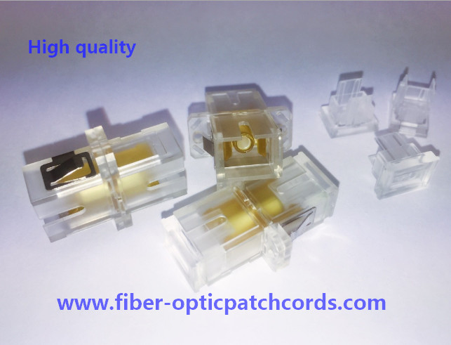 Clear Housing Color Fiber Optic SC Adpter Simplex Model Plastic Material