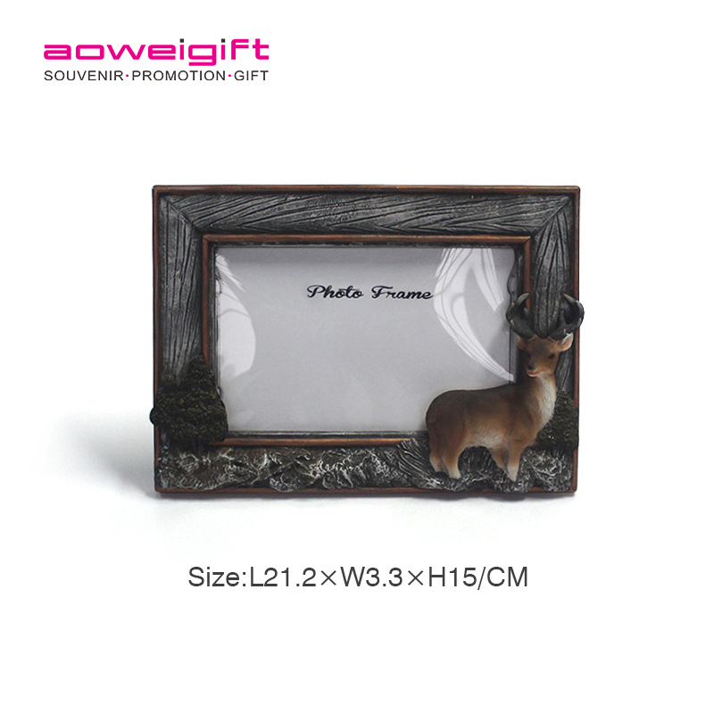 Cartoon Deer Poly Resin Picture Frame Custom Size 3D Christmas Santa Claus
