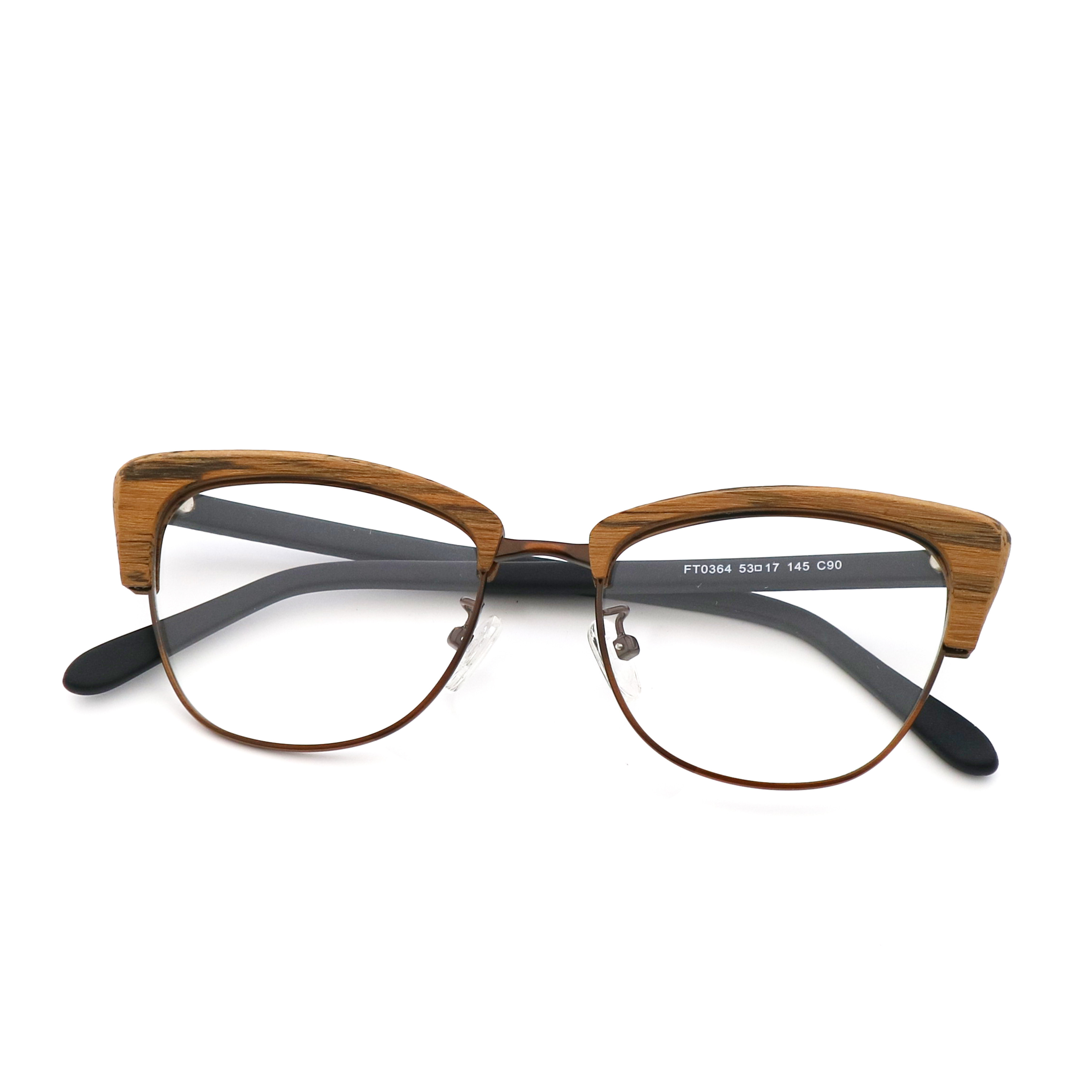 Retro Handmade Wood Grain Acetate Optical Glasses Frame MR 0364