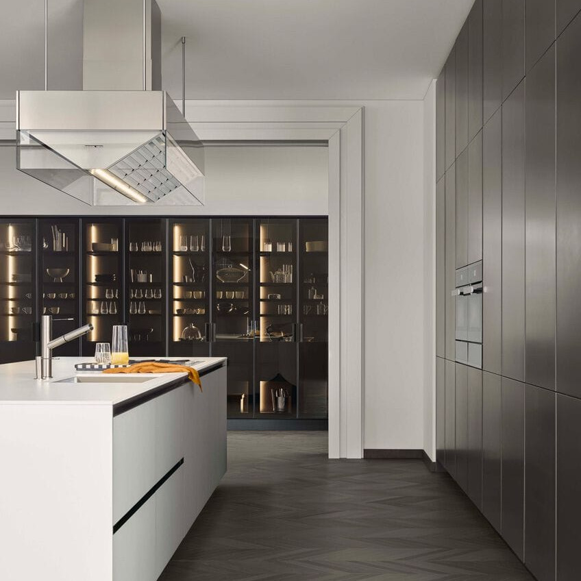 Customized Modern Mdf Melamine Door Kitchen Cabinet For Home Kitchen Design