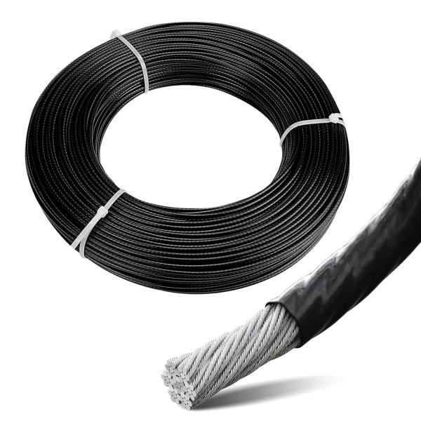 OEM PVC Nylon Plastic Coated Color SS Stainless Steel Coating Metal Carbon Cable