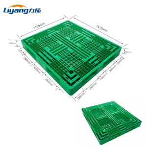 China Green 4 Way Euro Plastic Pallets Nestable Warehouse Racking HDPE Pallets wholesale